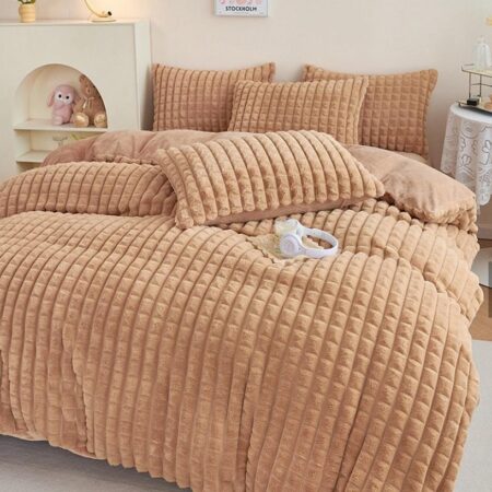 Brown Luxury Faux Fur Velvet Fleece Plush Duvet