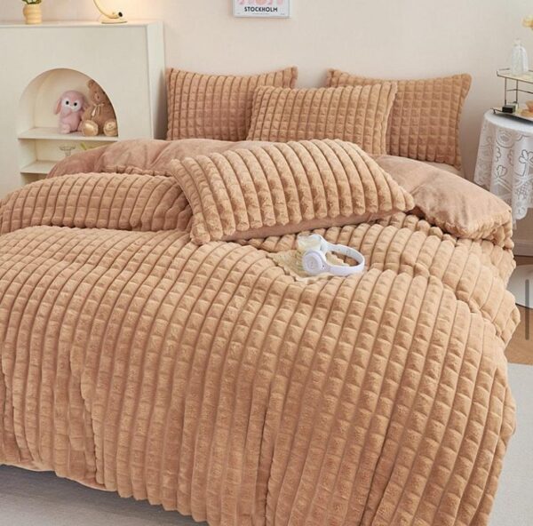 Brown Luxury Faux Fur Velvet Fleece Plush Duvet