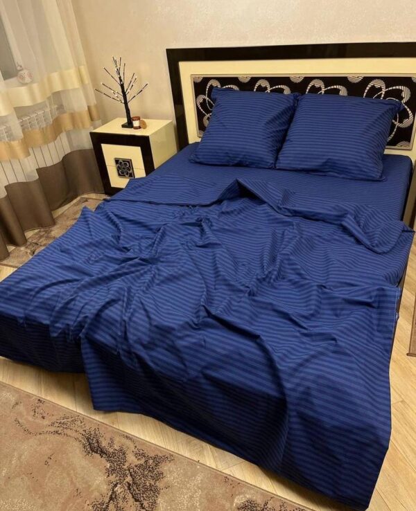 navy blue stripes duvet set