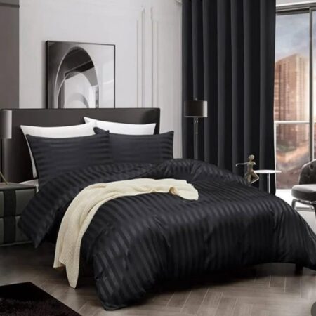 black damask stripe duvet set