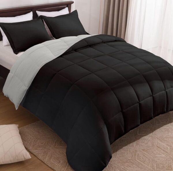 black reversible duvet set