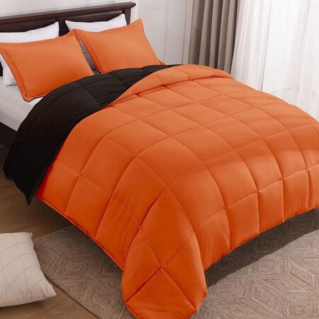 Orange reversible duvet set