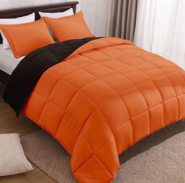 Orange reversible duvet set