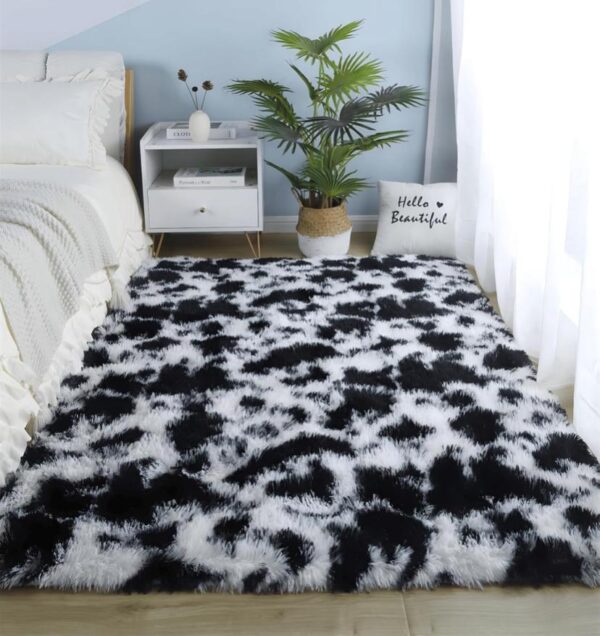 black faux fur rug