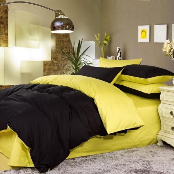 black and yellow duvet set