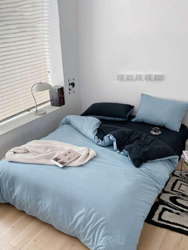 blue and black duvet set