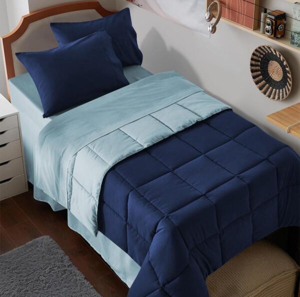 Navy Blue Reversible Duvet Set