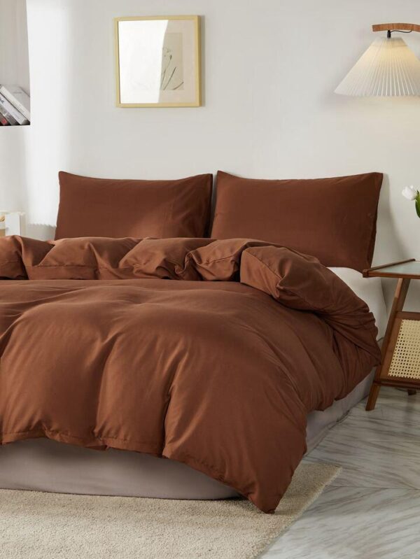 Brown quilted duvet set