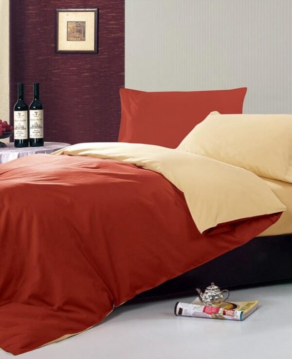 burgundy and cream reversible duvet set