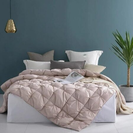 Camel Double Padded Pintuck Duvet Set