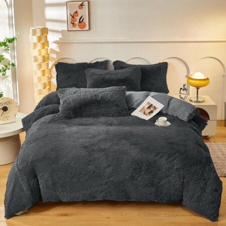 Faux fur shaggy duvet set