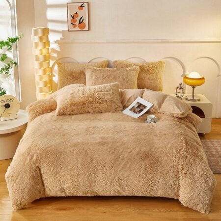 Faux fur shaggy duvet set