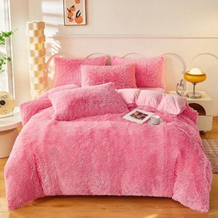 Faux fur shaggy duvet set