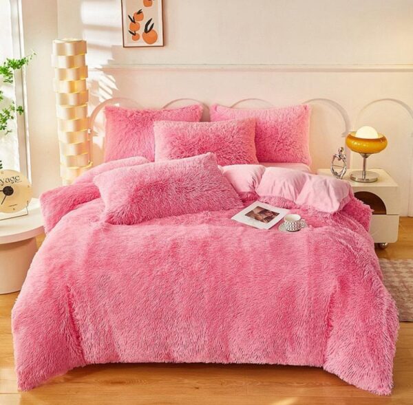 Faux fur shaggy duvet set