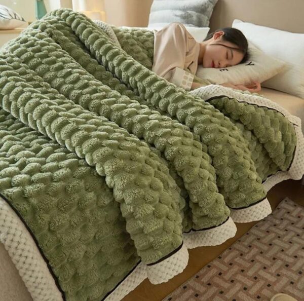 green flannel blanket