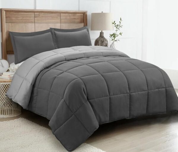 grey reversible duvet set