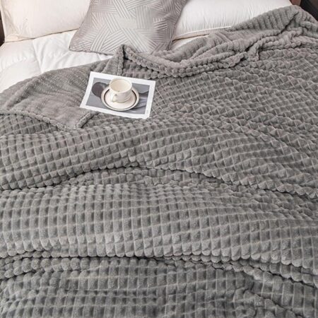 grey fluffy blanket