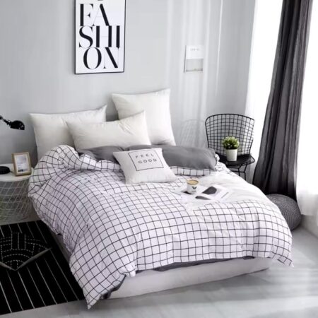 Grid quilted duvet set