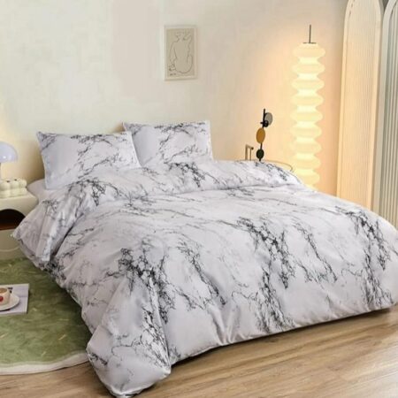 White marble duvet set