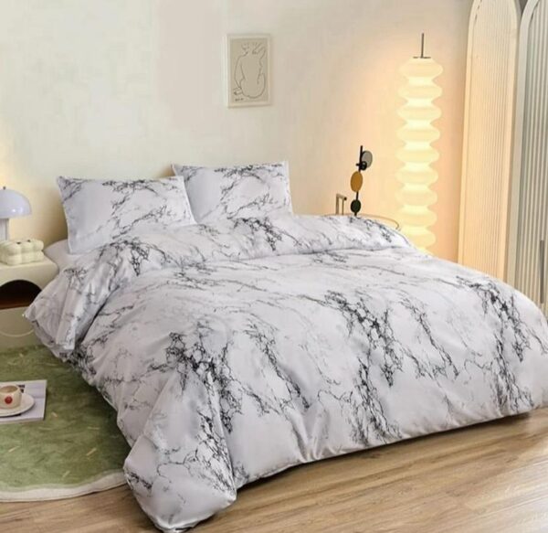 White marble duvet set