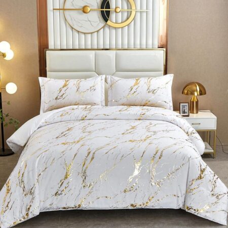 White marble bedding set