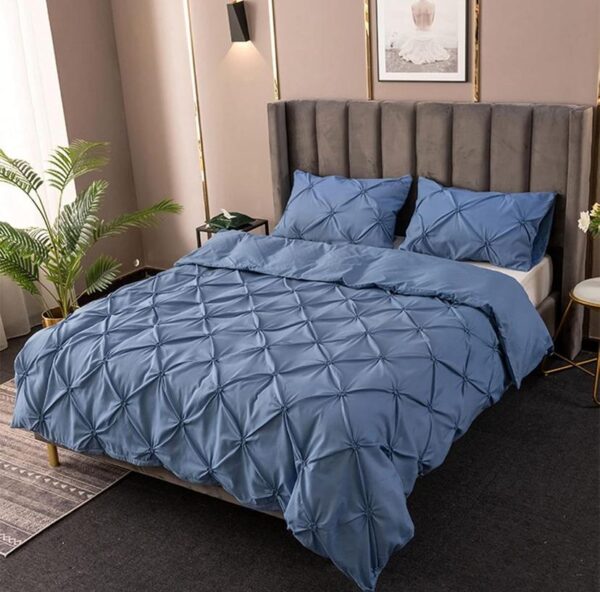 blue pintuck duvet set