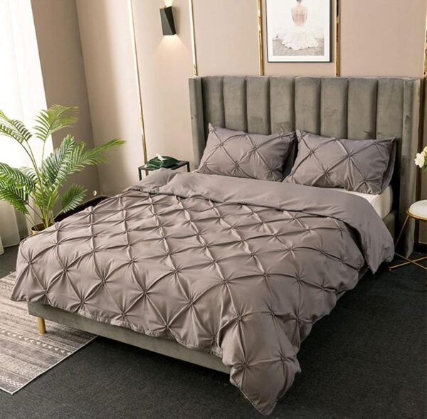 grey pintuck duvet set