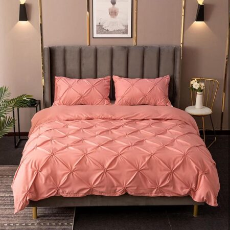 Pink Pinch pleated duvet set