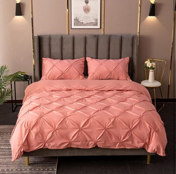 Pink Pinch pleated duvet set