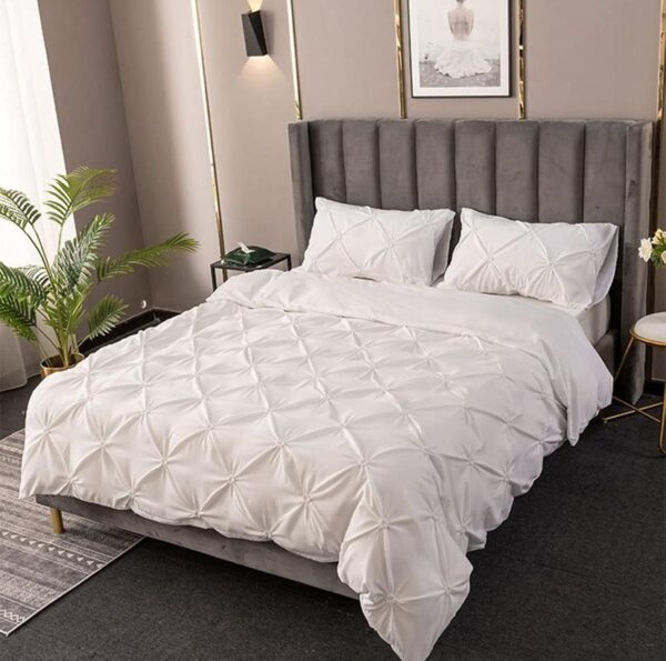 white pintuck duvet set