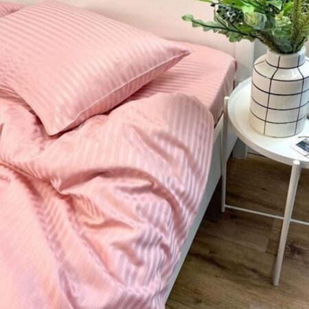 pink american stripe quilted duvet set