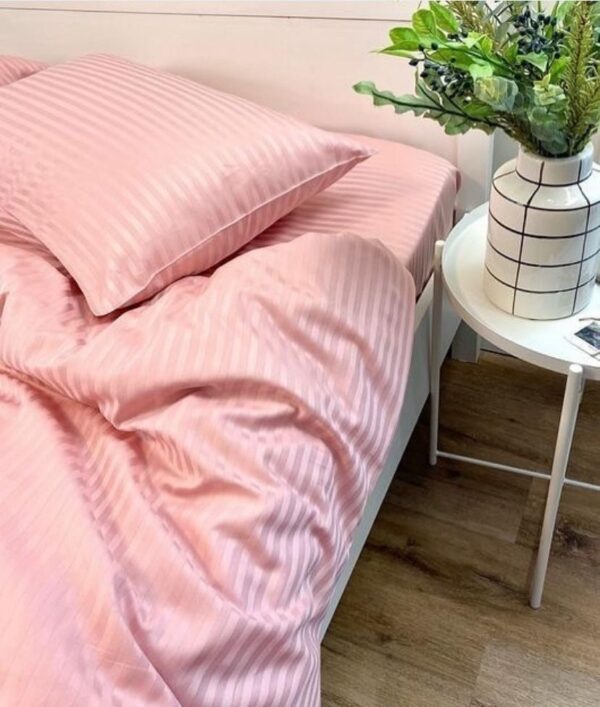 pink american stripe quilted duvet set