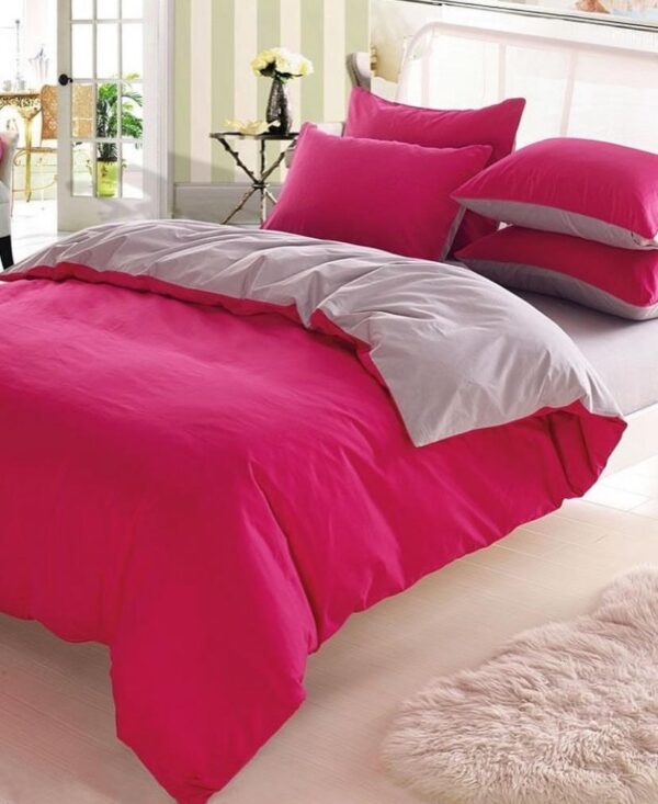 pink reversible duvet set