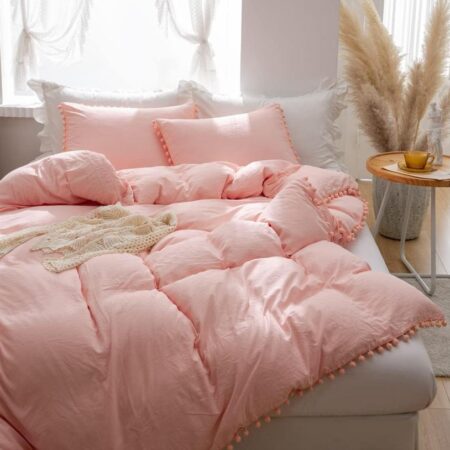 pom pom duvet and duvet cover set