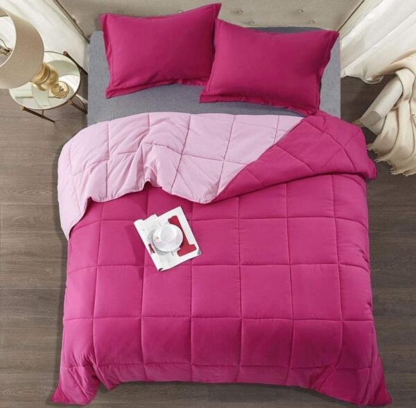 Pink reversible duvet set