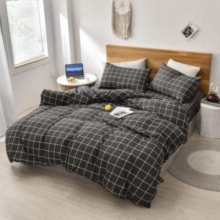 plaid duvet set