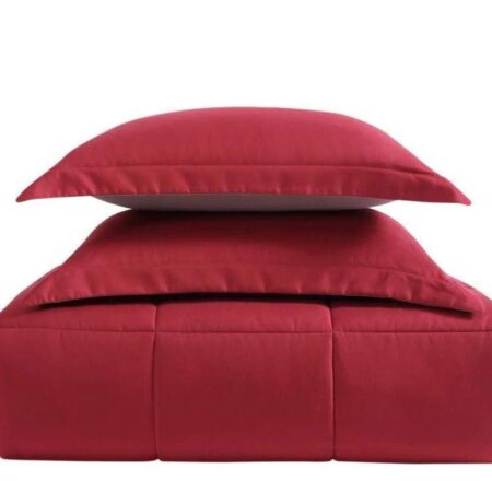 red quilted duvet