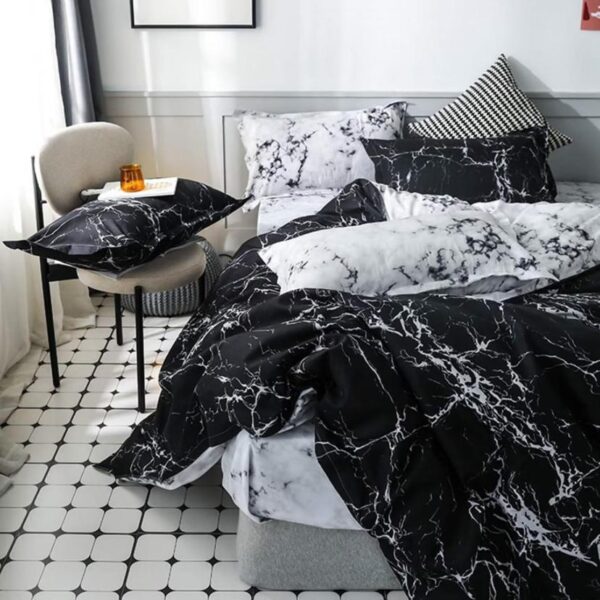 white marble duvet set