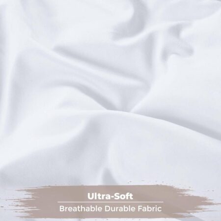 Quilted Duvet Set - All Season Super Soft and Durable White Bedding Set, 4/6-Pieces with 1 Duvet, 1 Bedsheet and 2/4 Pillowcases Set, 4by6/ 6by6/ 6by7/ 7by7 - Image 2