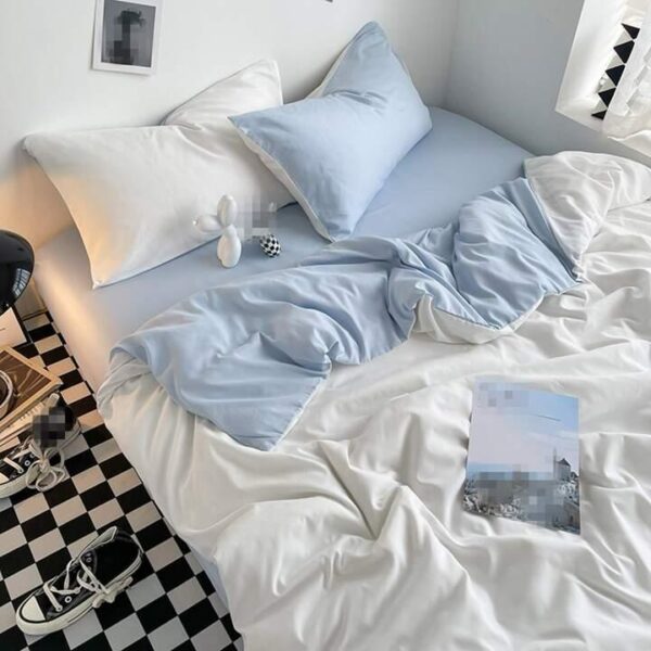 white reversible quilted duvet set