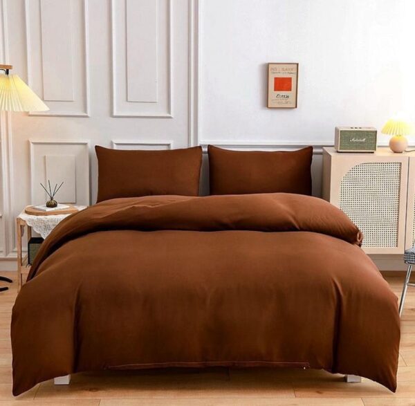 Brown plain duvet set