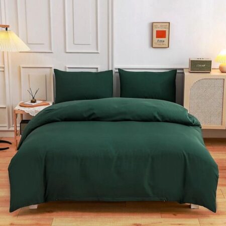 Green plain duvet set