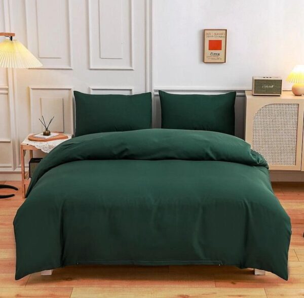 Green plain duvet set