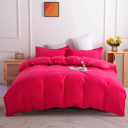 plain pink duvet set