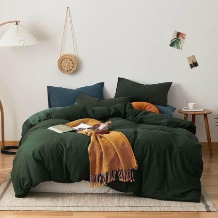 green cotton duvet set