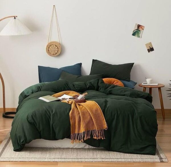 green cotton duvet set