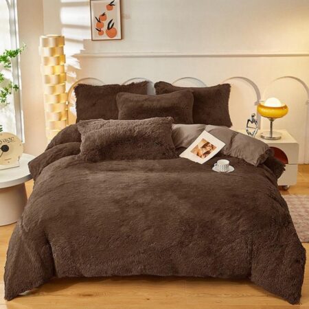 faux fur plush bedding set