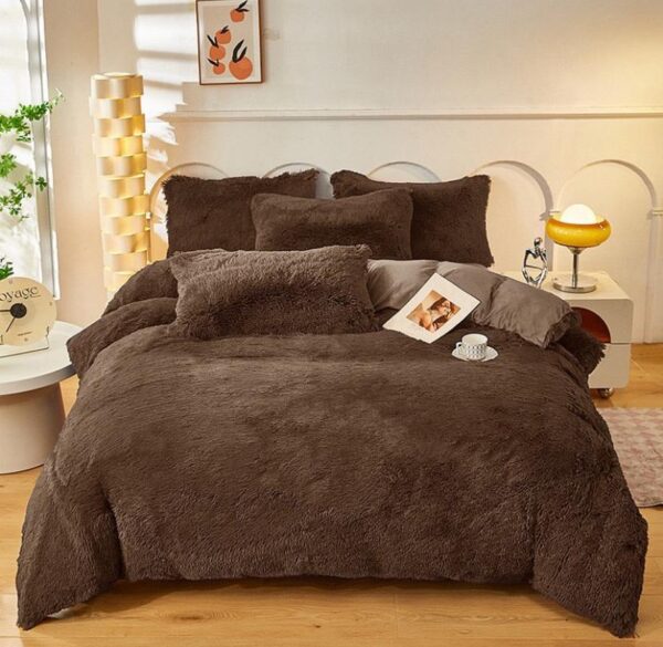 faux fur plush bedding set