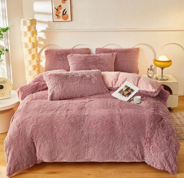 Faux fur shaggy duvet set