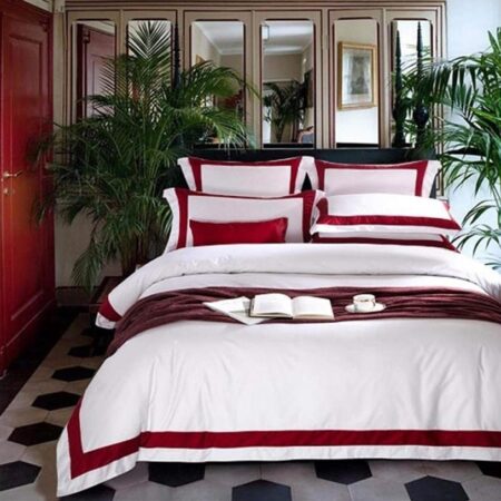 Hotel Quality White Bedding Set 4by6/ 6by6/ 6by7/ 7by7 Size,  Pure Polish Cotton Soft and Breathable Bedding Set, 5/7 Pieces 1 Double Padded Duvet, 1 Duvet Cover 1 Bedspread and 2/4 Pillowcases Set - Image 2